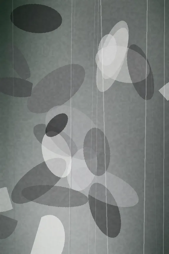 Árnyék fényei - nyugodt hangulatú absztrakt festmény, tus-fekete és krémfehér színvilággal, vegyes technikájú festmény 90 x 135 cm